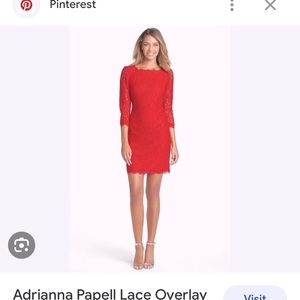 Gorgeous Adrianna Pappell lace overlay red dress